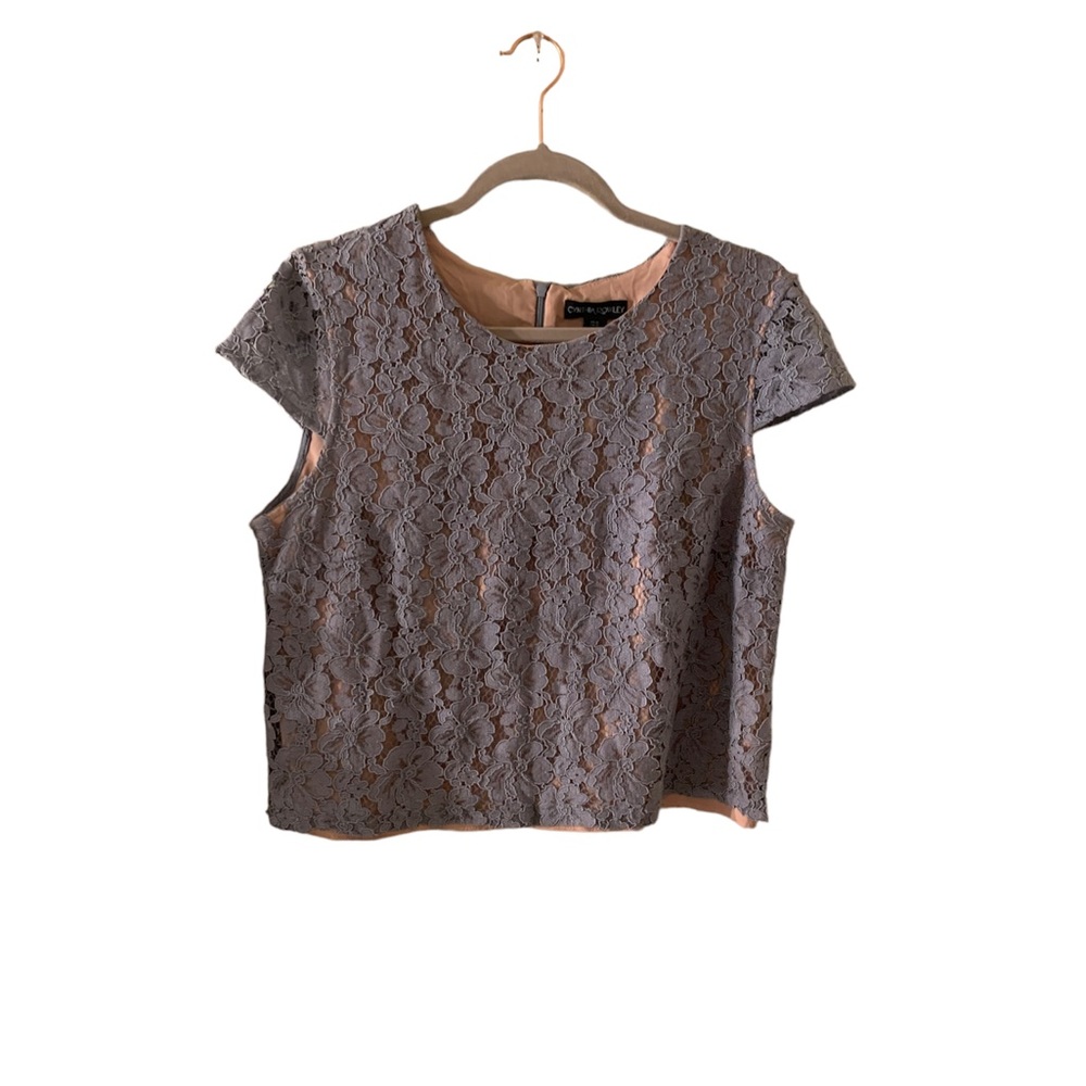 Cynthia rowley lace crop blouse